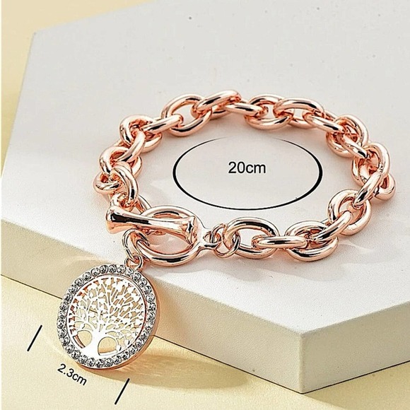 Rose Gold Tree Of Life Chain Link Bracelet - Picture 5 of 5